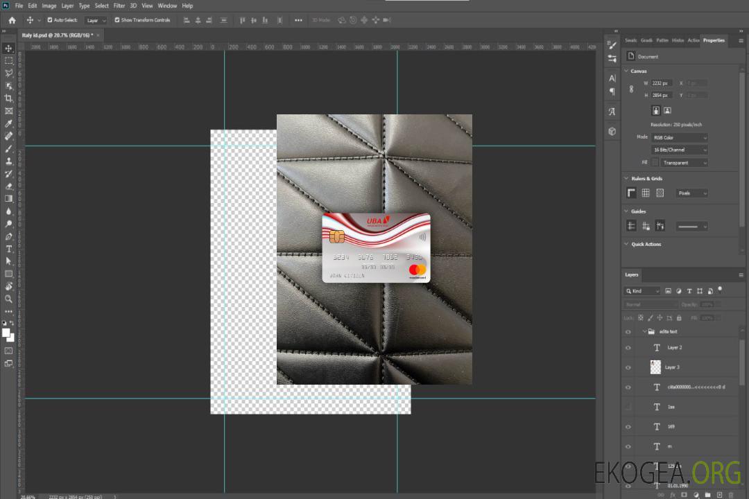 recto photolook de la carte mastercard UBA de Guinée template recto photolook de la carte mastercard UBA de Guinée template